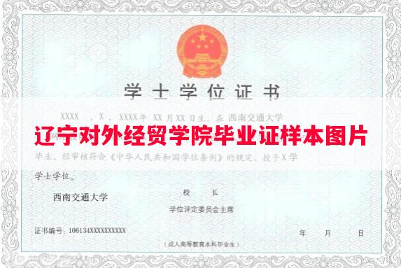 辽宁对外经贸学院毕业证样本图片