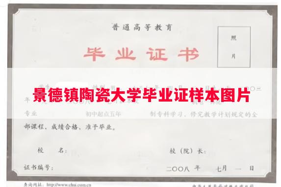 景德镇陶瓷大学毕业证样本图片
