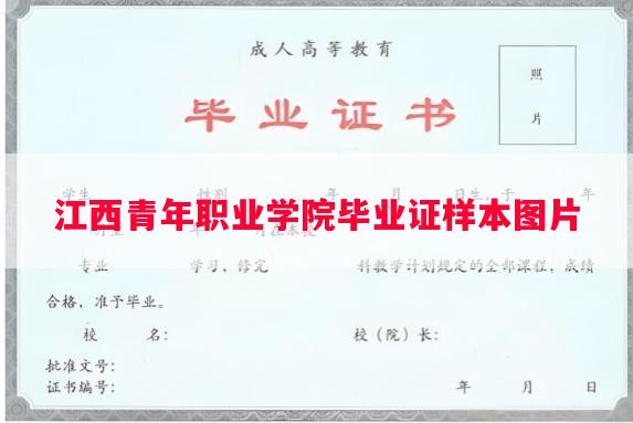 江西青年职业学院毕业证样本图片