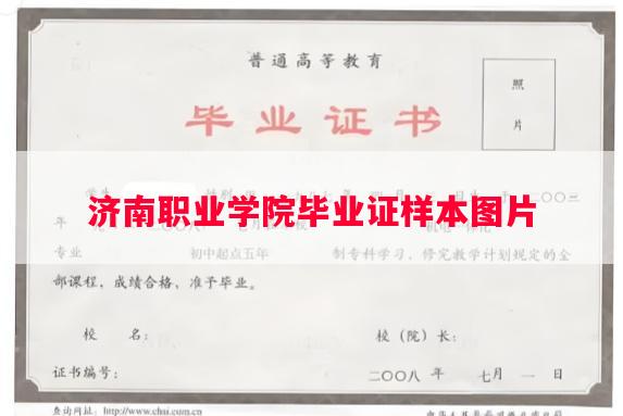 济南职业学院毕业证样本图片