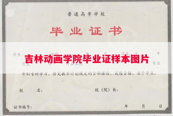 吉林动画学院毕业证样本图片