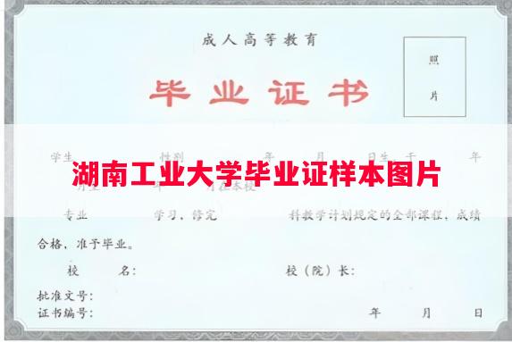 湖南工业大学毕业证样本图片