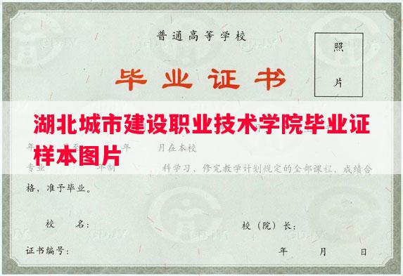 湖北城市建设职业技术学院毕业证样本图片