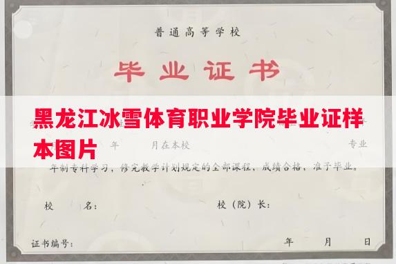 黑龙江冰雪体育职业学院毕业证样本图片