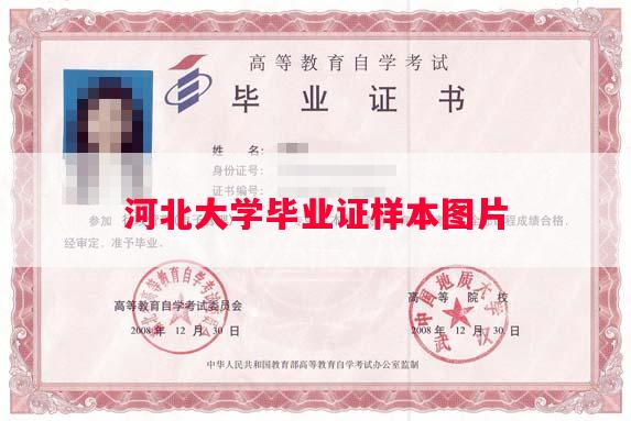 河北大学毕业证样本图片