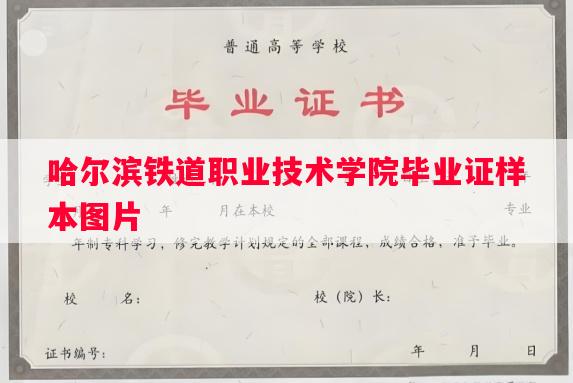 哈尔滨铁道职业技术学院毕业证样本图片