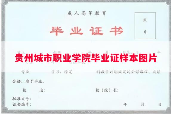 贵州城市职业学院毕业证样本图片 贵州城市职业学院毕业证样本图片