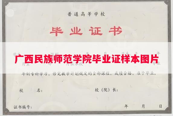 广西民族师范学院毕业证样本图片