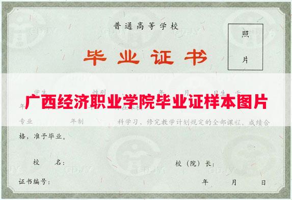 广西经济职业学院毕业证样本图片