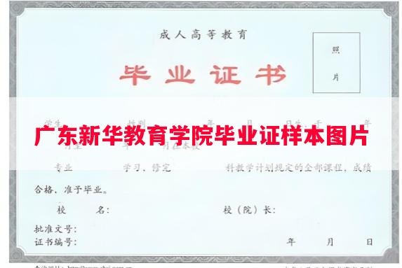 广东新华教育学院毕业证样本图片