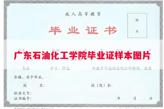 广东石油化工学院毕业证样本图片