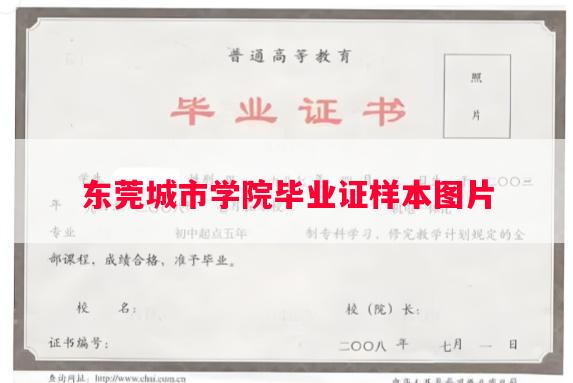 东莞城市学院毕业证样本图片