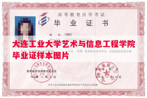 大连工业大学艺术与信息工程学院毕业证样本图片