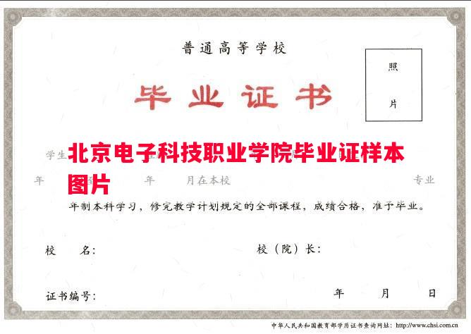 北京电子科技职业学院毕业证样本图片