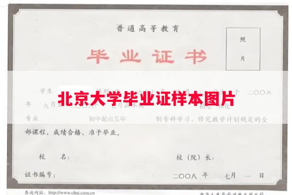 北京大学毕业证样本图片