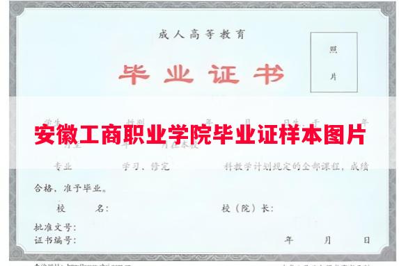 安徽工商职业学院毕业证样本图片