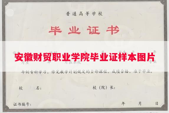 安徽财贸职业学院毕业证样本图片