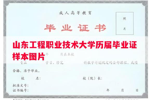 山东工程职业技术大学历届毕业证样本图片 山东工程职业技术大学历届毕业证样本图片