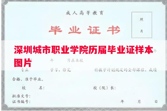 深圳城市职业学院历届毕业证样本图片