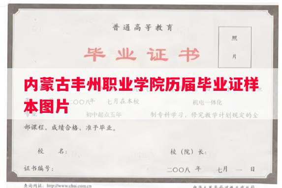 内蒙古丰州职业学院历届毕业证样本图片