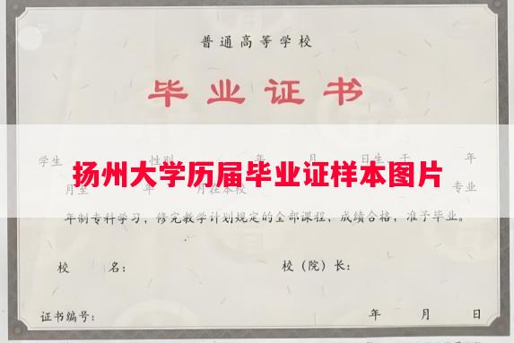 扬州大学历届毕业证样本图片
